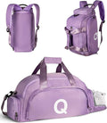 Cheer Gifts for Daughter 10 11 12 13 14 15 16 17 18 Year Old, Initial Gym Bags with Shoe Compartment, Dance Bag for Girls, Monogram Kid Overnight Bags, Small Travel Duffle Tote (Letter Q)