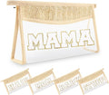 Small Boho Straw Clear Mama Makeup Bags for Women&Girls, Zipper Cosmetic Bag Chenille Varsity Letter Patch Bag, Preppy Cute Toiletry Pouch, Trendy Organizer Storage Bag for Beach Travel Essentials