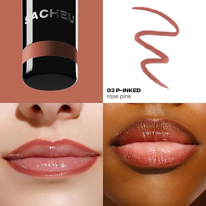 Sacheu Lip Liner STAY-N Peel Off Lip Stain — Long Lasting Matte Lip Tattoo Transfer Proof Lipstain Infused with Hyaluronic Acid & Vitamin E for All Skin Types — Vegan & Cruelty-Free, Core Bundle