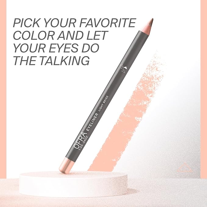 Ofra Eyeliner Pencil - Light Beige | Precision Beige for Bold, Long-Lasting Looks | Waterproof and Smudge-Proof Formula | Easy Glide Application for Intense Definition and All-Day Wear
