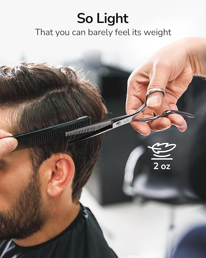 ULG Hair Thinning Scissors Professional Barber’s Texturizing Teeth Shears for Hairdressing, Salon and Home Use Thinning Shears for Hair Cutting, Made of Japanese Stainless Steel, 6.5 inch