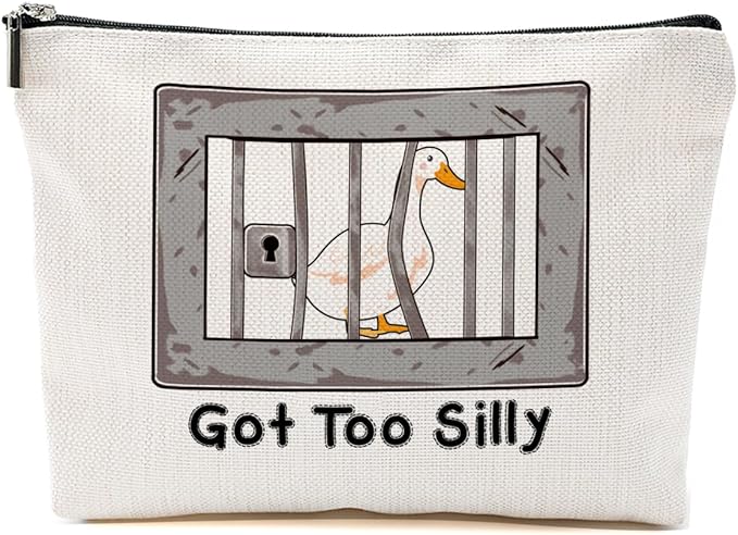Funny Goose Pun Makeup Bag, Funny Gifts Cosmetic Bag, Goose Gifts Travel Organizer Animal Humor Zipper Pouch Graduation Birthday Friendship Gifts for Women Coworker Best Friend Sister