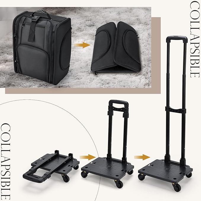 Stagiant Rolling Makeup Case Professional Travel Makeup Organizer Make up Storage Cosmetic Trolley Suitcase Makeup Storage