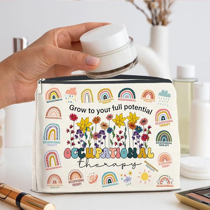 Occupational Therapy Gifts Makeup Bag Occupational Therapist Gifts OT Grow to Your Full Potential Zipper Makeup Pouch