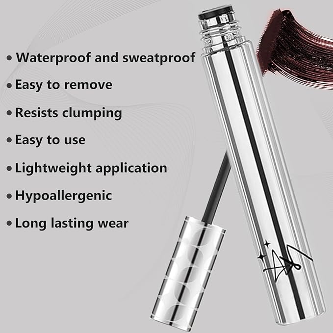 2Pack Brown Mascara for Women, Prime Waterproof Volume and Length for Hypoallergenic Máscara with Long Lasting, Hypoallergenic, Lightweight for Sensitive Eyes-02