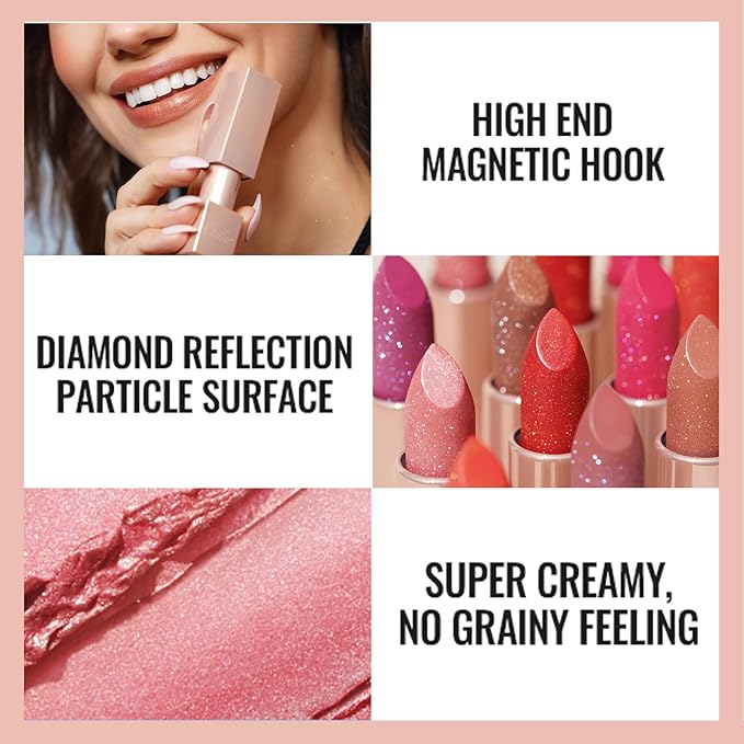 Oulac Infinity Moisture Shine Lipstick - High Shine Shimmery Finish, Super Creamy Texture, Medium to High Coverage - Gluten Free, PG13 Sahara Glow