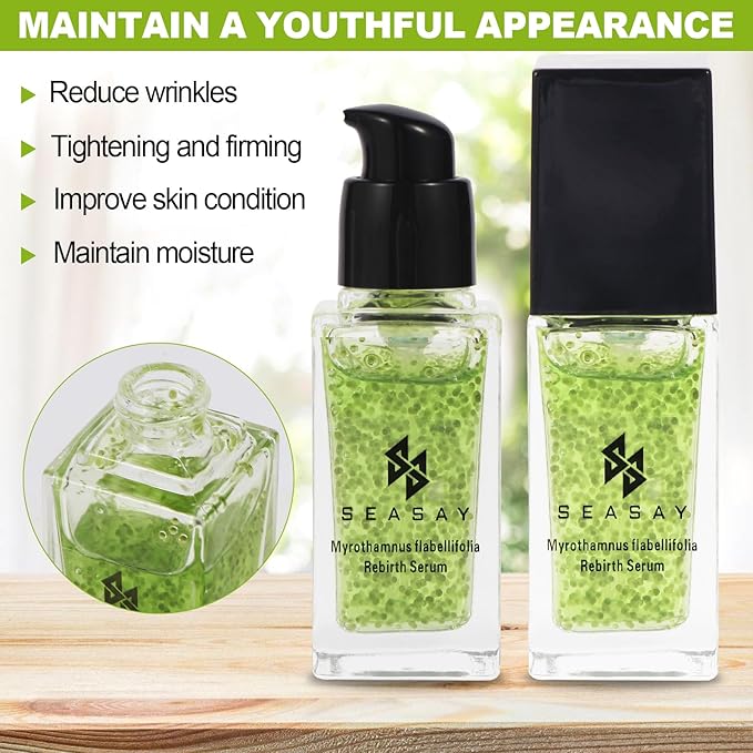 SEASAM Myrothamnus Flabellifolius Rebirth Serum - Premium Revitalizing Green key Essence for Anti-Aging & Repair Plant Extract (30ml)