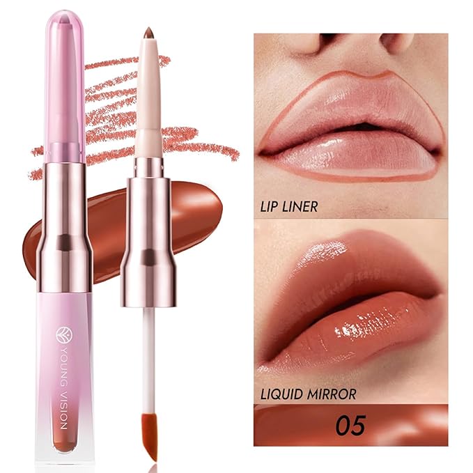 3 PCS Lip Liner and Lip Stain Combo Set, High Pigmented Long Lasting Velvet Lip Tint, Well-Defined Lipliner, Weightless Waterproof Not Animal Tested, Matte Finish Makeup