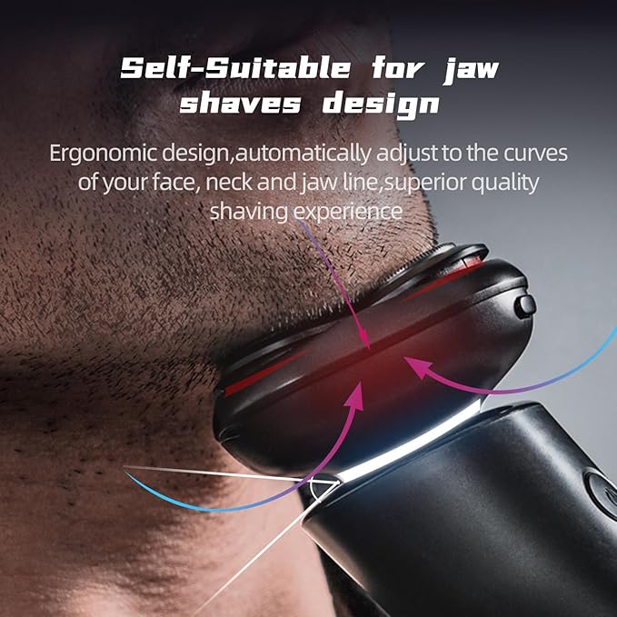 Men's Shaver Electric Rotary Razor 3D Floating Cutter Head One Hour Type-c Fast Charge Waterproof Razor with Led Display Wet Dry Shaving X2 Series Gift for Dad Husband Boy Friends