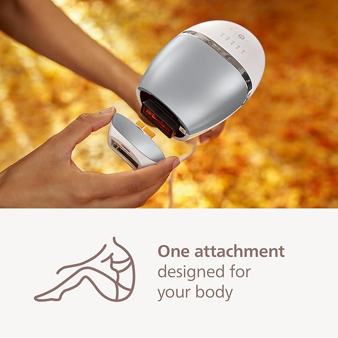 Philips Lumea 7000 Series IPL Hair Removal Device - Permanent Visible Hair Reduction Done at Home, SenseIQ Technology, Uniquely Curved Attachment for Body, for Women & Men, BRI931/03