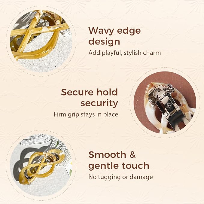 Vintage French Barrette Hair Clips, Hair Barrettes Hair Accessories for Women Girls, Elegant Retro Non Slip Clip with Classic Design Thick to Thin, Stylish Accessories Hair (Gradient Color, 4PCS)