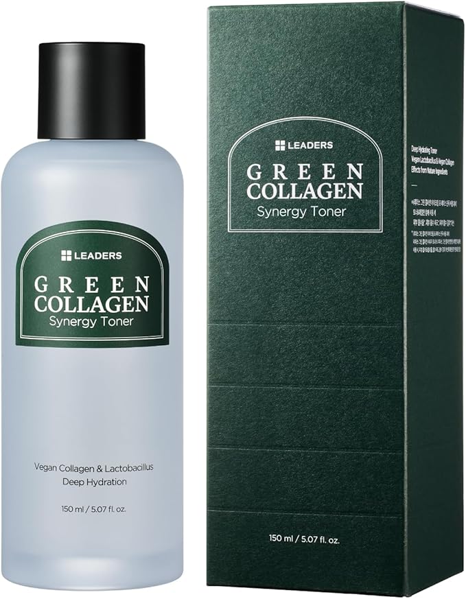 LEADERS Green Collagen Synergy Toner – Hydrating Moisturizing Toner for Enhanced Absorption, Deep Hydration, Refreshed, & Soft Skin – Gentle Plant-Based Formula – 150ml