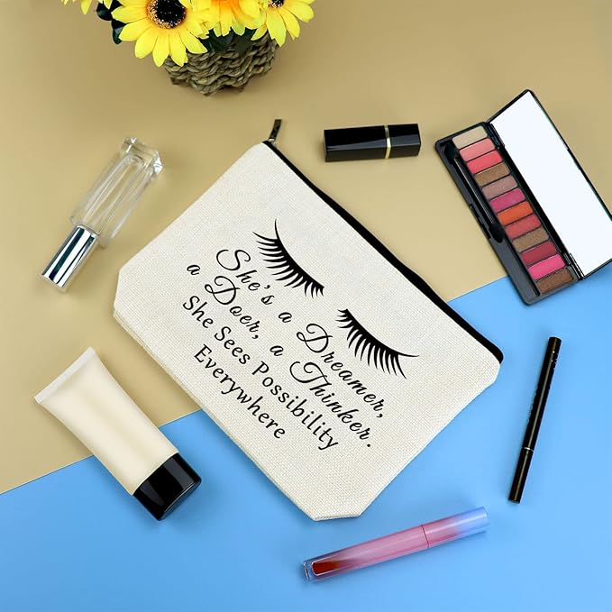 Inspirational Gifts for Coworker Women Makeup Bag Boss Leader Boss's Day Gifts Motivational Gift for Her Wife Daughter Sister Aunt Best Friend Cosmetic Bag Graduation Christmas Gift Travel Pouch