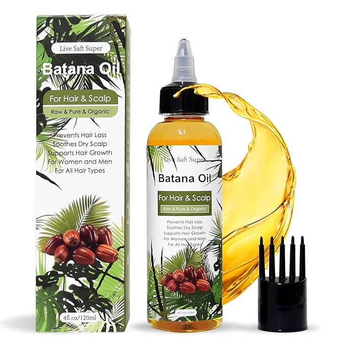 Batana Oil for Hair Growth - Dr. Sebi 100% Raw Natural Batana Oil, Care for Hair thickness Stronger 4 FL Oz
