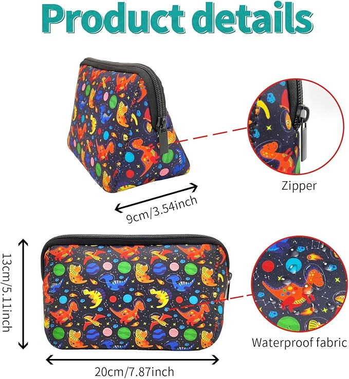 Cosmetic Bag Waterproof Neoprene Zipper Pouch Travel Portable Toiletry Makeup Bags Organizer Case for Women and Girls