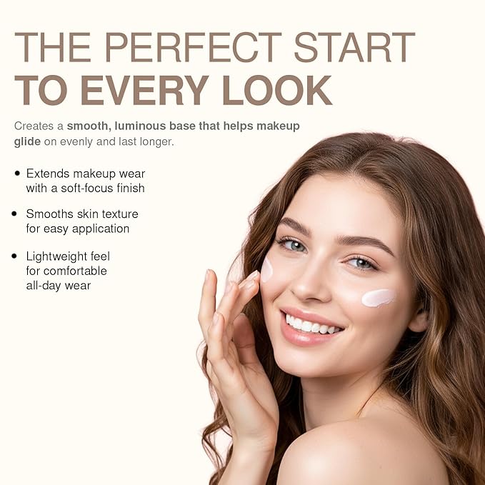 Palladio I'm Glowing Illuminating Primer, Pearly Pink Makeup Primer for Face, Contains Aloe Vera, Grape Seed Oil, Green Tea, Brightens Complexion, Combats Wrinkles, Fine Lines & Pores