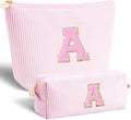 Birthday Christmas Gifts for 10 11 12 13 14 15 16 17 18 Years Old Girl,Stocking Stuffers Makeup Bag Cosmetic Bag Set,Teen Girls Teacher Gift Trendy Stuff Toiletry Bag for Women - Pink,A