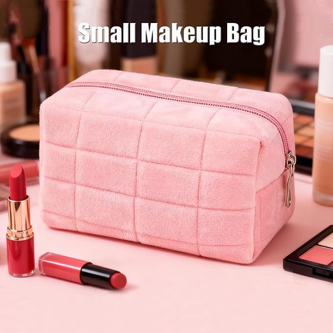 Makeup Bag Small Cosmetic Pouch for Purse Women Girls Y2k Checkered Make Up Bags
