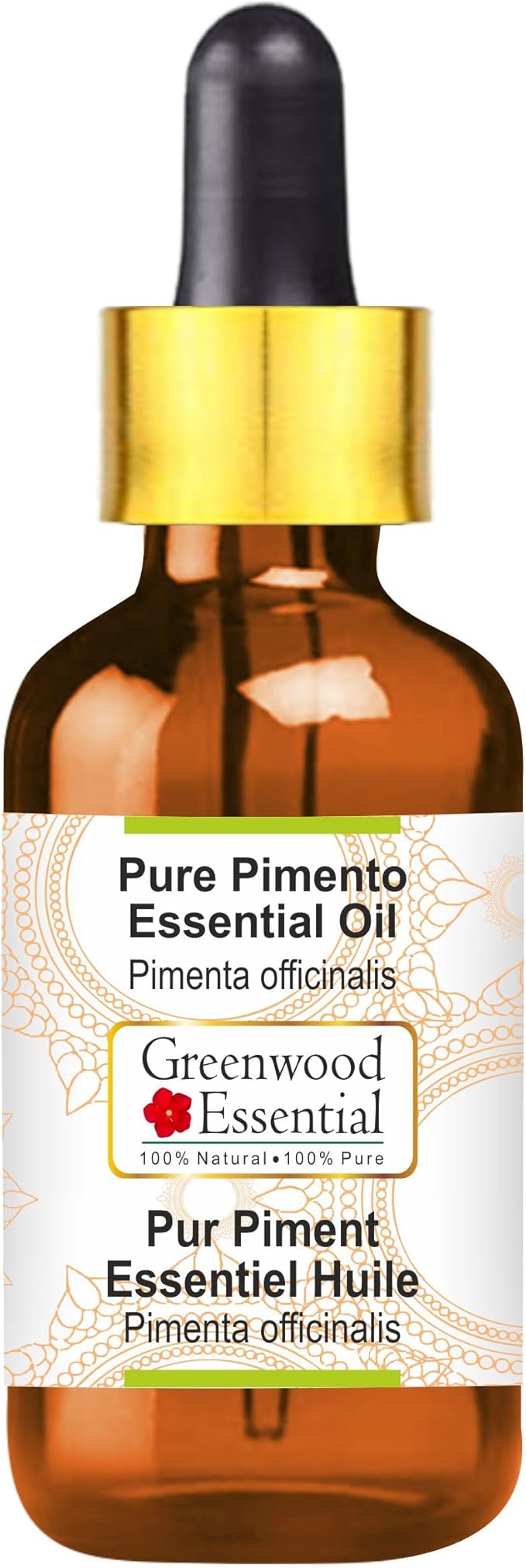 Greenwood Essential Pure Pimento Essential Oil (Pimenta officinalis) with Glass Dropper Steam Distilled 50ml (1.69 oz)