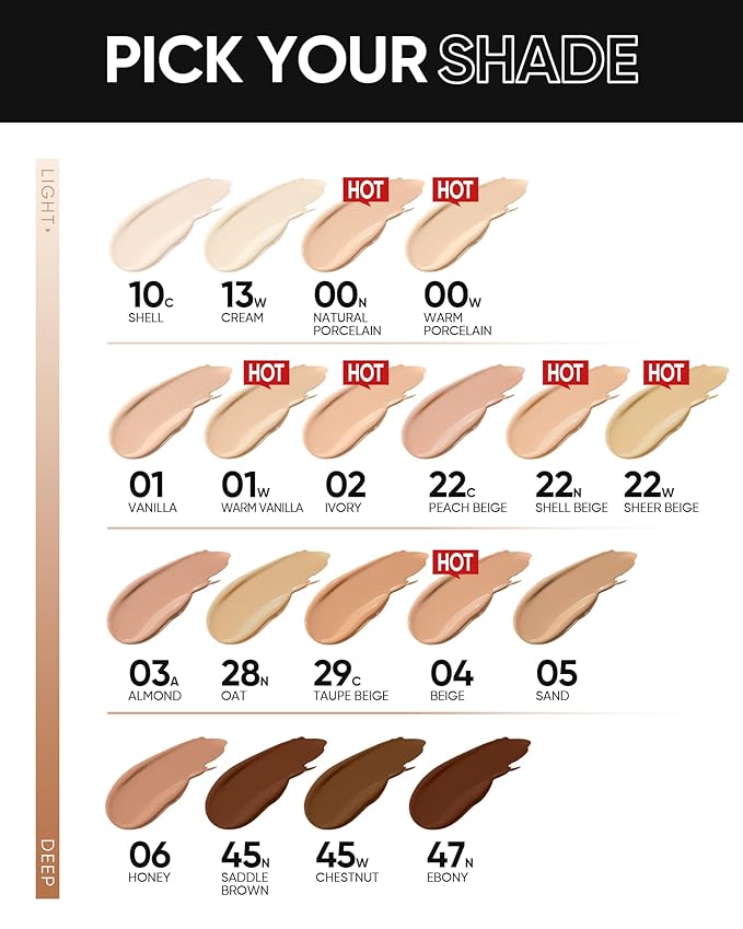 Full Coverage Cushion Foundation, Weightless, Skin Fit, Satin Glow Finish, Oil-Control Waterproof Foundation, Sweatproof Flawless, Korean Makeup,Tattoo Cover Up, Buildable(#45N Saddle Brown)