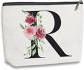 Initial Makeup Bag, Personalized Gifts for Women, Bridesmaid Gifts, Birthday Gifts for Women Mom, Gifts for Best Friend, Bride Bridesmaid Cosmetic bag (Letter R)