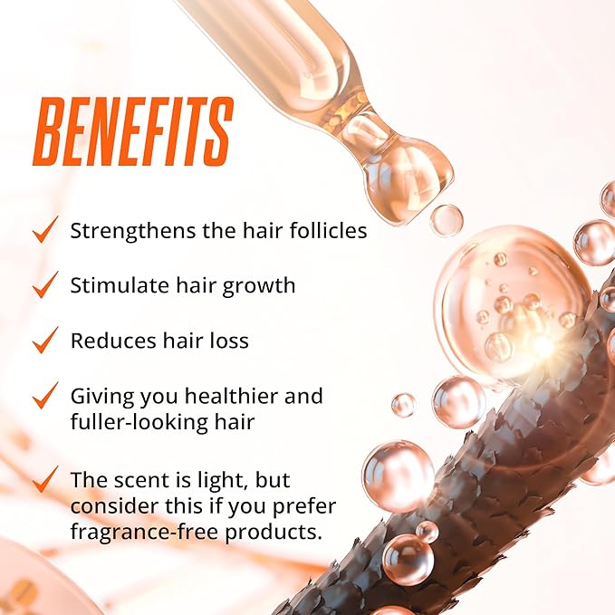 Abera Hair Growth Serum for Hair Loss, Natural Hair Regrowth Treatment for Hair & Beard with Biotin & Castor Oil, (2 Serum + Gift)