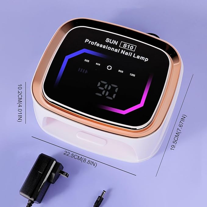 LimeGirl Cordless White Nail Lamp for Gel X, Professional LED UV Nail Curing Lamp for Gel Nail Polish, Fast Nail Dryer with 4 Timers & Sensor, Rechargeable UV Lights for Salon & Home