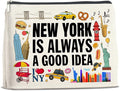 New York Travel Gifts Makeup Bag - New York Lovers Cosmetic Bag with Zipper