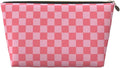 Womens Leather Makeup Bag Cosmetic Bag Travel Toiletry Bags Make Up Bags for Women Adult (Elegant Pink)