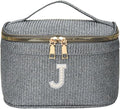 EURYNOME Makeup Bag with Custom Letter J, Water-Resistant Travel Organizer Pouch, (8.3x5.1x5.1 Inch) Cosmetic Case for Women