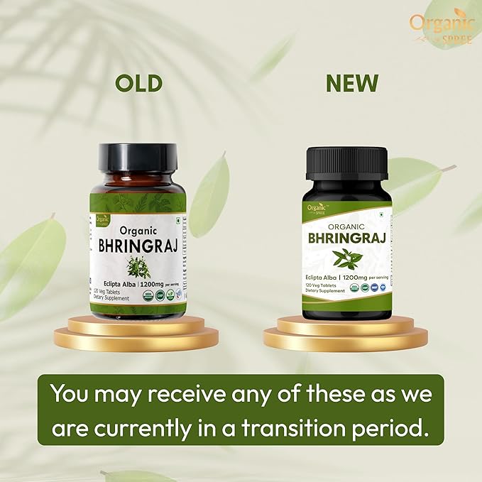 Bhringraj 120 Tablets | Eclipta Alba (Bhringraj) | USDA Organic Certified | Ayurvedic Hair Care | Organic and Natural 120tab - Pack of 2