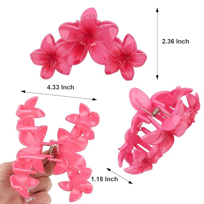 Ondder 4 Pcs Flower Hair Clips for Women Big Flower Claw Clips Large Matte Hair Clips for Thick Hair Non Slip Strong Hold Jaw Hair Clips for Women's Hair Flower Hair Accessories for Women Girls