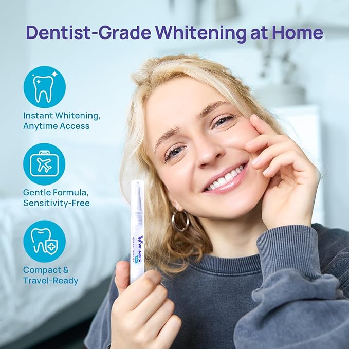 WhiteBite Pro Teeth Whitening Pens for Sensitive Teeth (4 Pens) – 35% Carbamide Peroxide Gel, Desensitizing Gel – Fast Whitening, Enamel-Safe, Travel-Friendly
