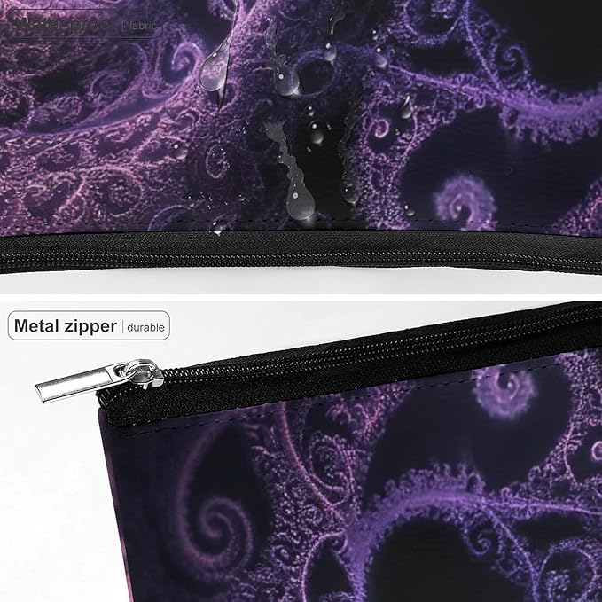 Fashion Zipper Cosmetic Case, Portable Makeup Case, Personality Toiletry Bag, Trippy Abstract Purple Tie Dye Travel Cosmetic Toiletry Bag