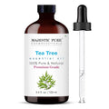 Majestic Pure Tea Tree Essential Oil with Glass Dropper - 3.4 Fl Oz - 100% Pure and Natural Tea Tree Oil - Premium Grade Essential Oils for Diffuser, Aromatherapy, Soap and Candle Making