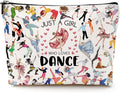 Christmas Thank You Gifts Dance Makeup Bag for Girls Dancer Recital Gift, Cosmetic Toiletry Bag with Zipper Pouch Dance Gift for Women, Sister, Lover, Teacher, Friendship Secret Santa Gifts