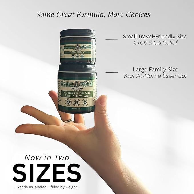 Organic Beef Tallow for Skin – USDA-certified Whipped Tallow Balm for Skin Face and Body with Jojoba Oil and Cocoa Butter – Unscented and Herb-Infused – 2 oz.