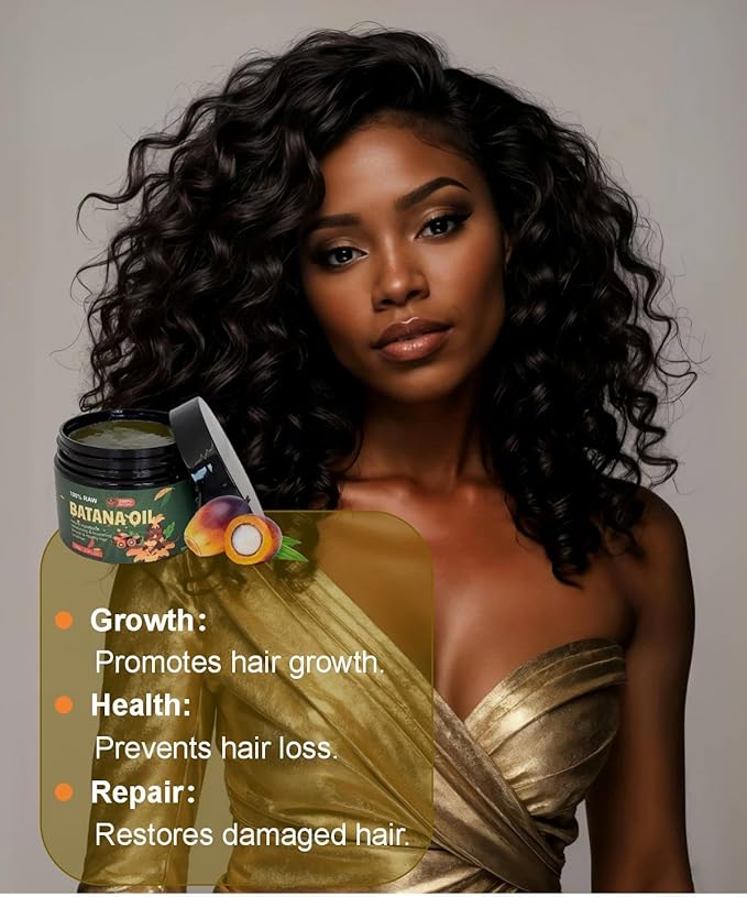 Batana Oil for Hair Growth, 100% Natural Pure Nubidoolife and Revitalize for Smooth, Tangle-Free Hair, Batana Hair Mask Hair Growth Prevent Hair Loss for Men & Women