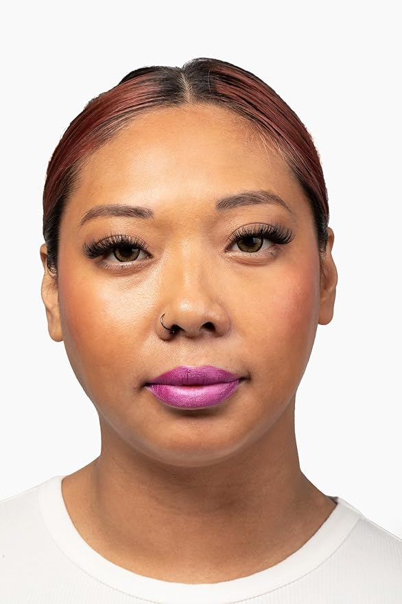 Aromi Metallic Liquid Lipstick | Long-lasting, Fuchsia, Pink Lip Color with Shimmery Finish, Waterproof, Vegan, Cruelty-free, Handmade (Moody Magenta)