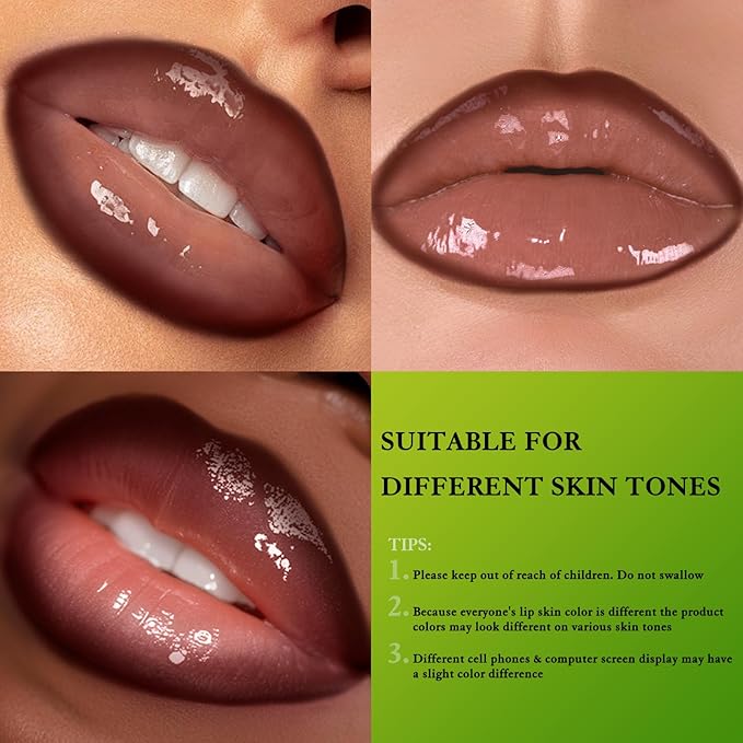 Dark Brown Lip Liner and Lip Gloss Set, Lip Combo Moisturizing Lip Balm Oil Plumping Lips Pencil Lightweight Non Sticky Tinted Lip Click Balm Liquid Lipstick Makeup for Women