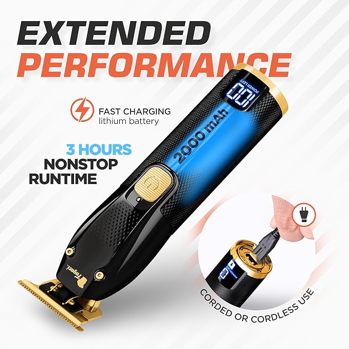 Fagaci Men's Hair Trimmer - Turbo Power with Precise Cutting, Adjusted Zero Gap Blades for Clean and Fine Cuts