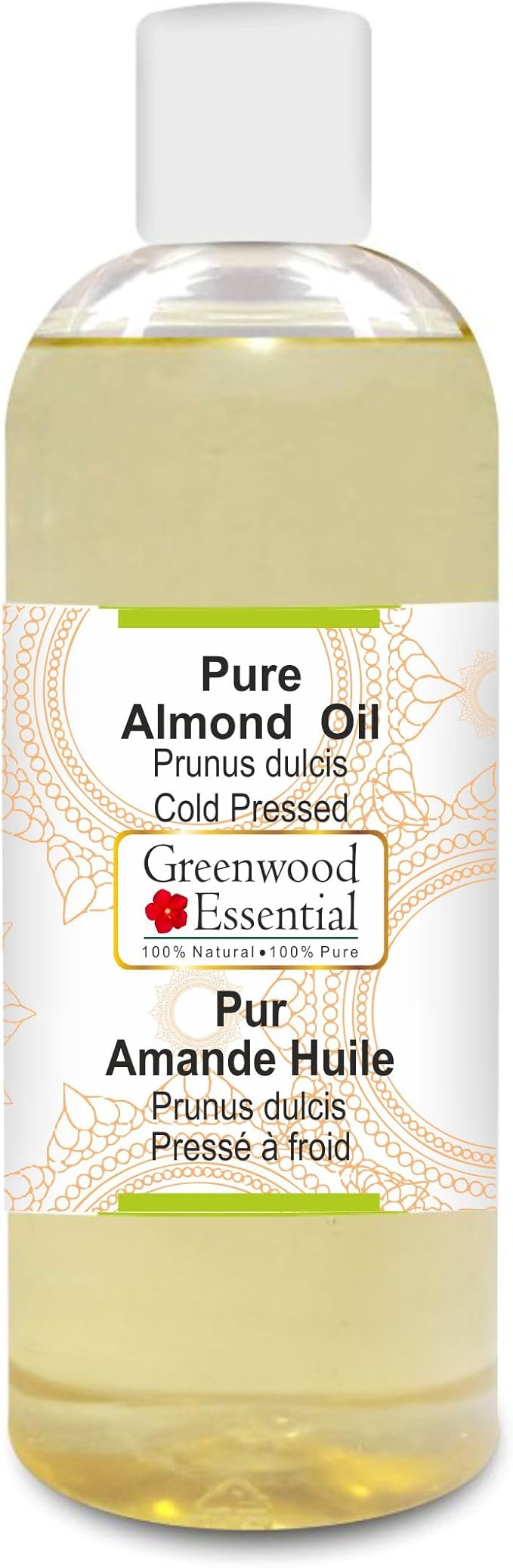 Greenwood Essential Pure Almond Oil (Prunus dulcis) Cold Pressed 200ml (6.76 oz)