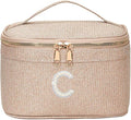 EURYNOME Makeup Bag with Custom Letter C, Water-Resistant Travel Organizer Pouch, (8.3x5.1x5.1 Inch) Cosmetic Case for Women