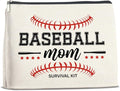Baseball Mom Gift Makeup Bag for Women, Cosmetic Snack Bag for Baseball Lovers Team Players Coach Mother Travel Toiletry Pouch for Purse