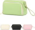 Travel Makeup Bag, Wide-open Cosmetic Bag Make Up Organizer Case with Brushes Pocket for Women, Large Family Toiletry Bag Skincare Pouch for Toiletries Accessories