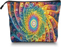 Cosmetic Bags Travel Makeup Toilet Case Waterproof Pouch for Women Girls 6.7X9.45inches - Abstract Art Style Spirals