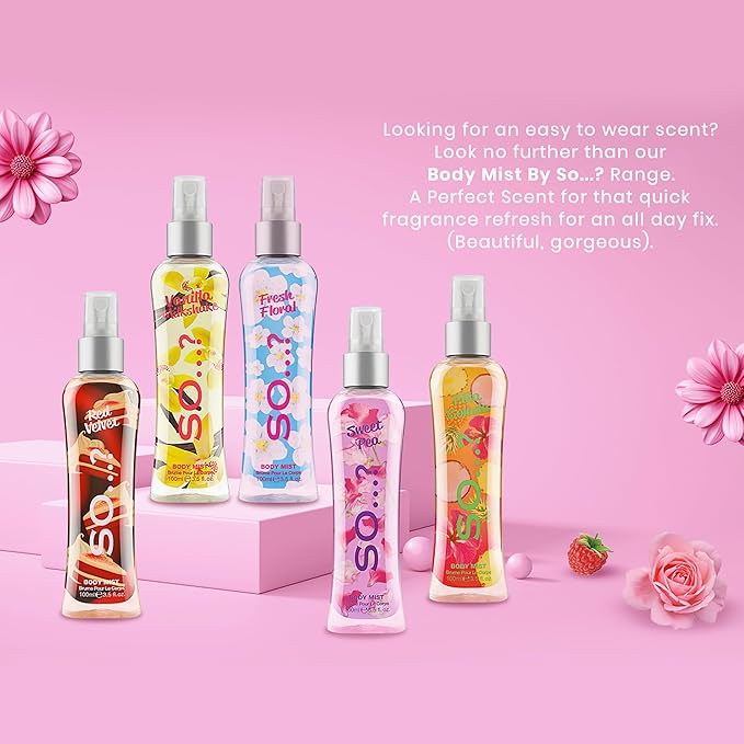 So...? Fresh Floral Body Mist for Women - 3.5 oz Body Mist - Pack of 2