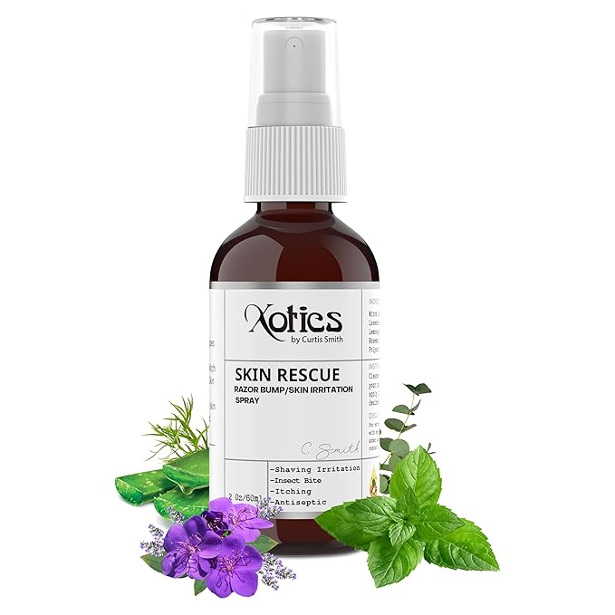 Xotics Skin Rescue Razor Bump 2oz - All Natural Barber Aftershave Razor Burn Treatment for Men/Women - All Natural Ingredients