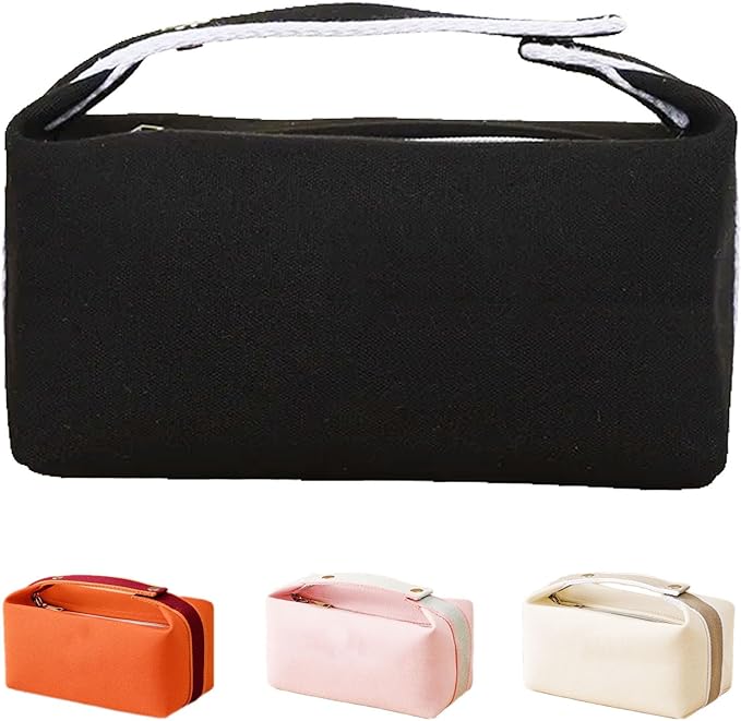 Travel Makeup Bag, Waterproof Canvas Cosmetic Bag Make Up Organizer Case for Women, Large Toiletry Bag Skincare Pouch for Toiletries Accessories Brushes