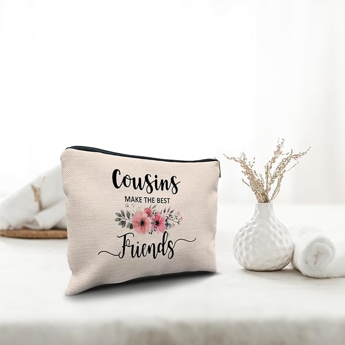 Nogrit Cousin Gifts Makeup Bag - Best Cousin Gifts for Women, Small Cosmetic Makeup Bag for Purse